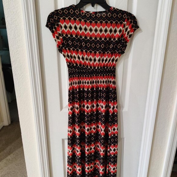 5th & Love Women's Geometric Maxi Dress Elastic Waist Size Small - Picture 2 of 5